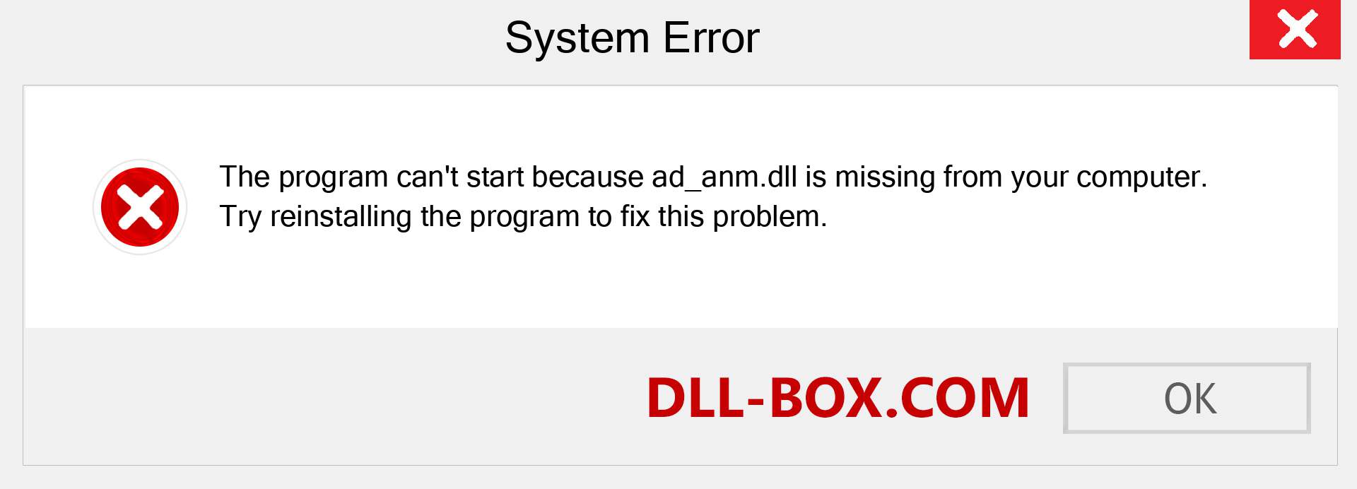  ad_anm.dll file is missing?. Download for Windows 7, 8, 10 - Fix  ad_anm dll Missing Error on Windows, photos, images